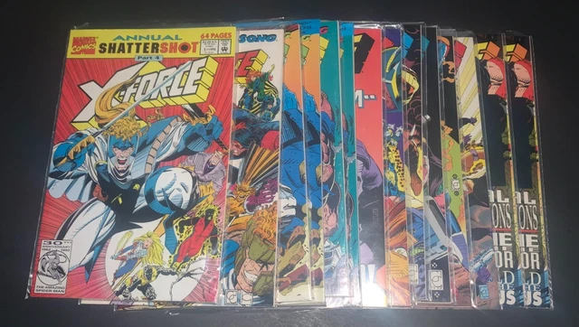 X-FORCE Marvel Comic Book Lot of 14 Issues #16-25 Collectible cards + Annual