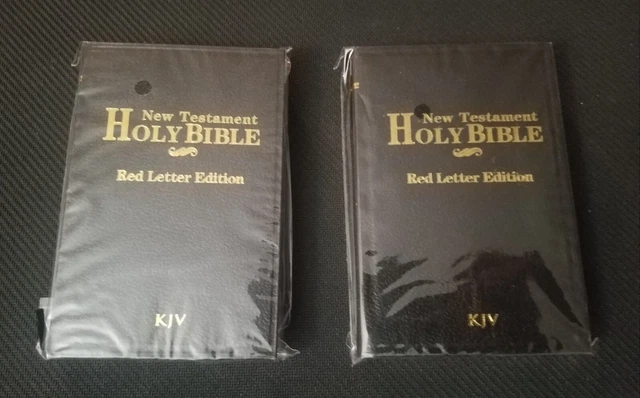 2x Holy Bible New Testament KJV Pocket Size Red Letter Edition Black Sealed NEW