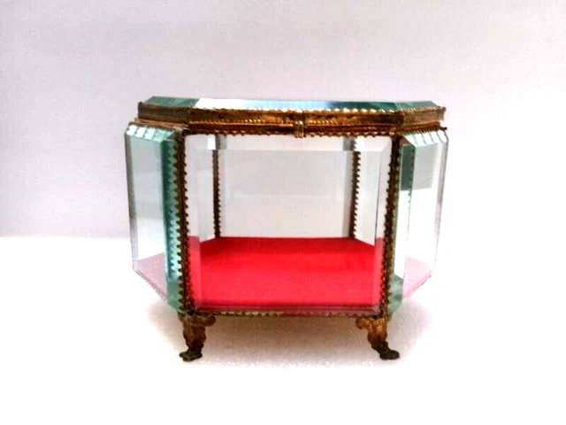 Poignées De Porte/tiroir En Verre Taillé Vert, Style Victorien, Lot De 2, Reproduction