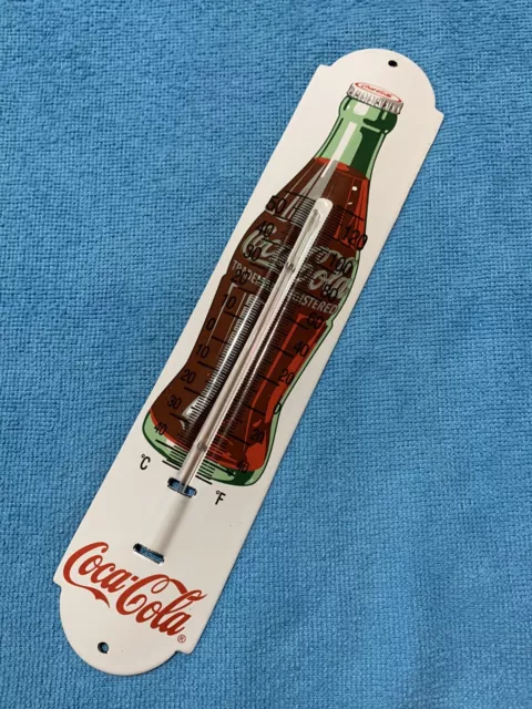 12in Coca Cola Coke Porcelain Enamel Thermometer SIGN Soda Pop