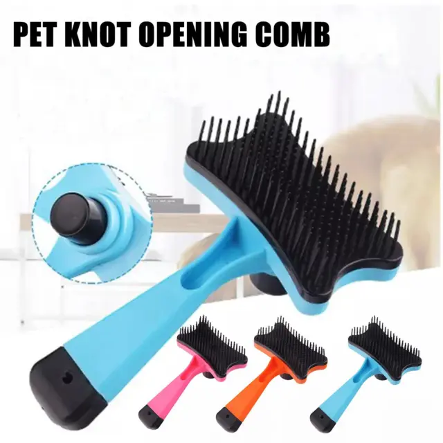 Self Cleaning Dog Cat Slicker Brush Grooming Short Pet Brush Hair Long T5 V9G2