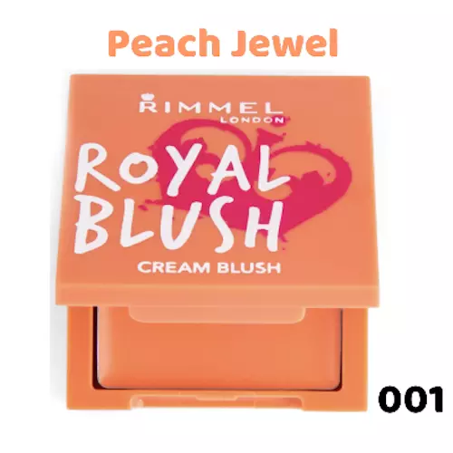Rimmel London Royal Blush Cream to Powder Blusher 3.5g NEW Peach Jewel 001