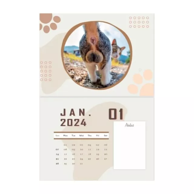 Butt Calendar 2024 Recordable Appointments, Stay Organized with Cuteness