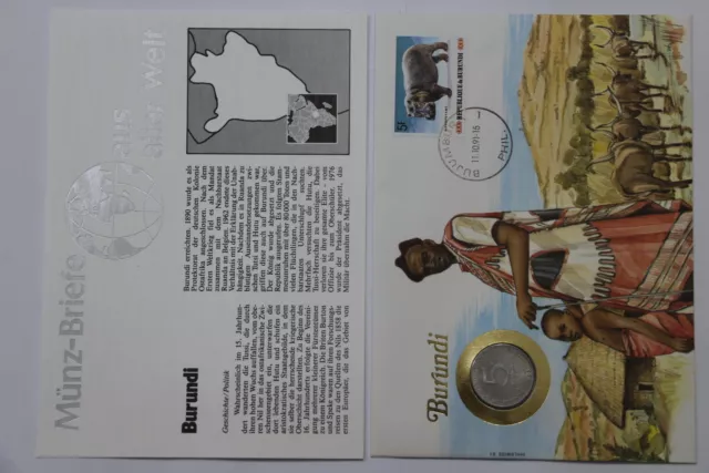 Burundi 5 Francs 1980 Coin Cover A98 - 67