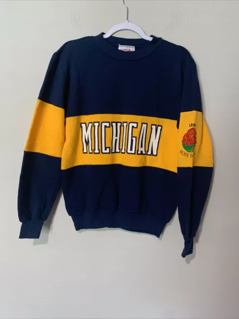NEW VTG MICHIGAN Wolverines Crewneck Sweatshirt 1987 Rose Bowl Men’s M ...