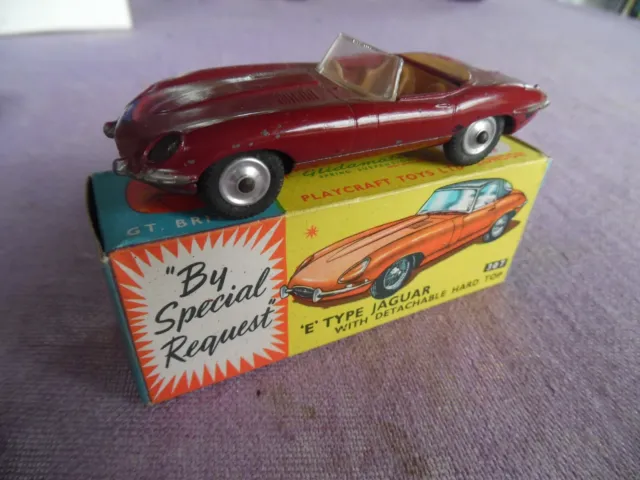 Voiture Miniature Ancienne Corgi Toys Jaguar Type E + Boite En Tres Bon Etat