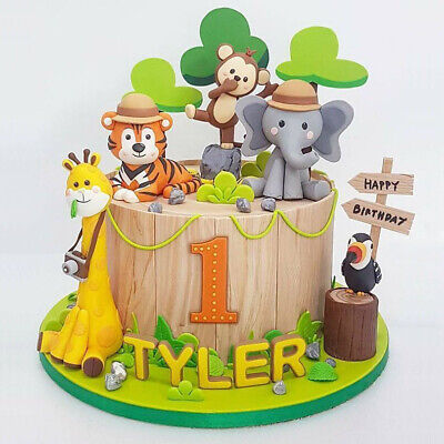 Delamiya Decorazioni per Torte Zoo 5 Pezzi Decorazioni Torta Compleanno Animali dei Bambini Decorazioni per Torte Giungla Animali Toppers per Cupcake Decorazione di Torte per Feste per Ragazzi 