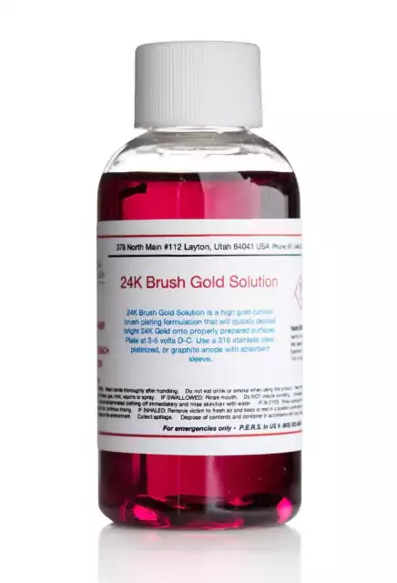2 Oz Liquid - 24K Gold Plating Solution Brush Gold the Fastest, Most  Durable, Be