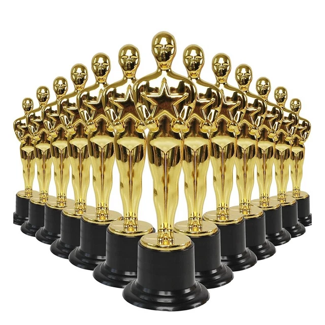 Confezione da 24 statuetta premio in plastica per bomboniere festa, scuola S5P3