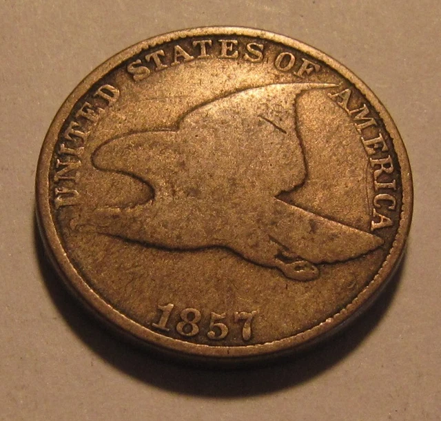 1857 Flying Eagle Cent Penny - Good Condition - 32SU