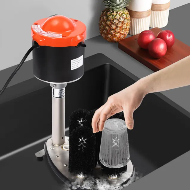 5 Brushe Electric Cup Washer Wine Glass Cleaning Machine Waterproof Ready To Use