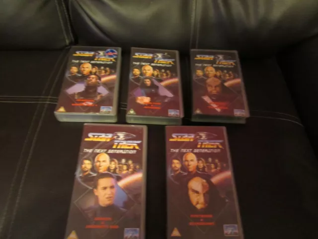 5 Star Trek The Next Generation Vhs Videos Each With 2 Episodes From Tv Series