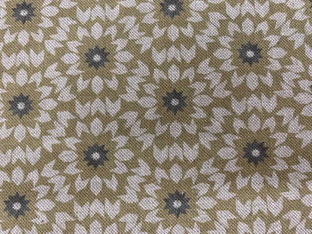 Constance Ochre/Grey/Beige Linen/Cotton 140cm wide Curtain/Upholstery Fabric
