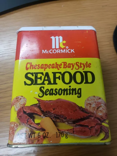Vintage McCormick Chesapeake Bay Style Seafood Seasoning Spice Tin Maryland Crab