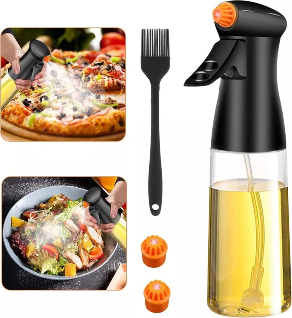 Ölsprüher Olivenöl Kochen Öl Zerstäuber Glas für Grill mit 2 Düsen Sprühflasche