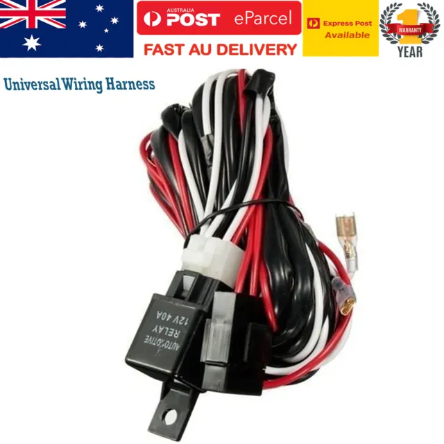 LED HID Wiring Loom Harness Spot Work Driving light bar 12V 40A Relay Switch kit