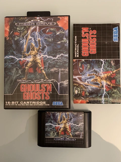 Jeu Ghouls'n Ghosts Sur Sega Megadrive – Complet, PAL, CIB – Très Bon état
