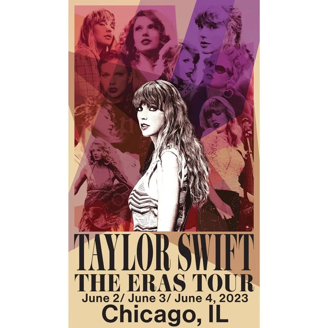 OFFICIAL THE ERAS tour chicago illinois poster taylor swift merch