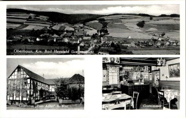 Ak Gruss Aus Oberhaun Hauneck Hersfeld Rotenburg Gasthaus Zum Adler 3 Bild 1950