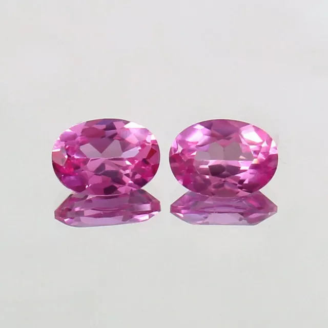 AAA 7x5 MM Natural Top Quality Ceylon Pink Sapphire Loose Oval Gemstone Cut Pair