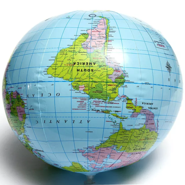 Inflatable Blow Up World Globe 40CM Earth Atlas Ball Map Geography Toy Tu_bd