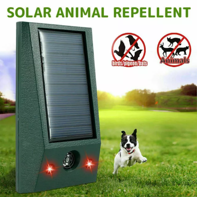 Solar Power Cat Repellent Scarer Deterrent Ultra Sonic Dog Fox Cat Pest Animals