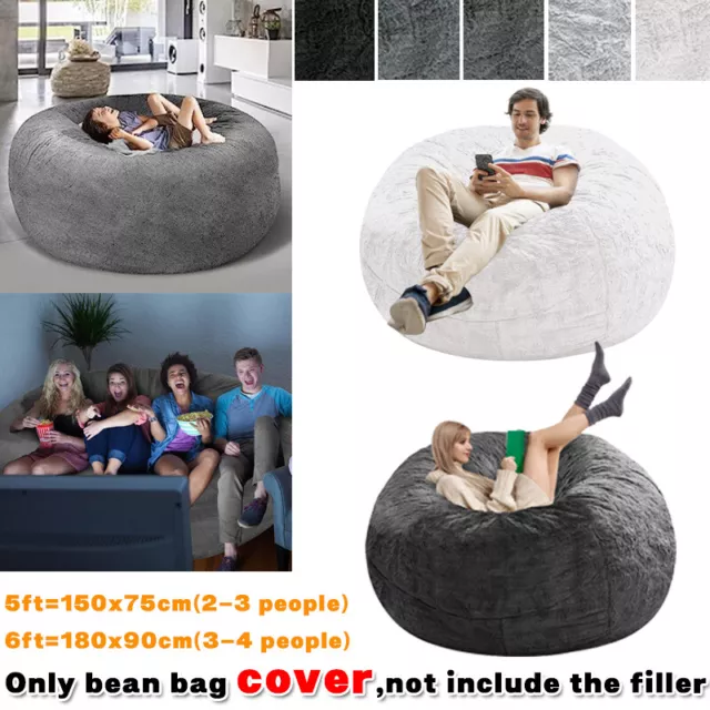 Home Sponge Bed Bean Bag Chair Cover Slipcover Double Bedroom Balcony Large