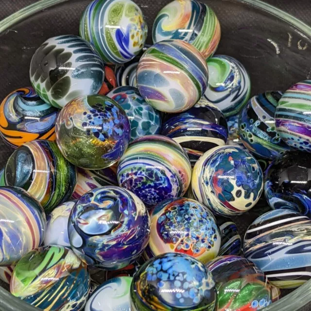 1" Beck Glass Mystery Marbles, Lampwork Marbles, Surprise, Random Marbles