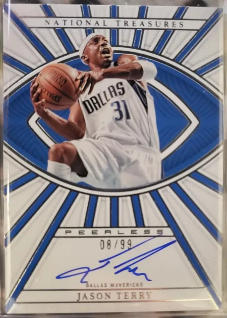 2022-23 Panini National Treasures Jason Terry Peerless /99 Auto ON-CARD