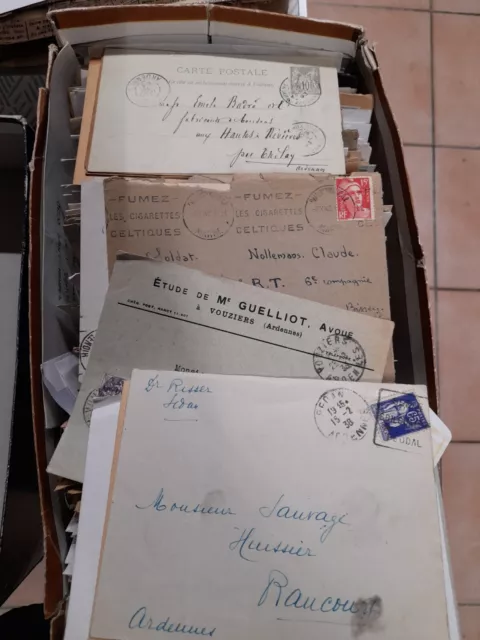 Lot de Documents Marcophilies Lettres Enveloppes Oblitérations des Ardennes