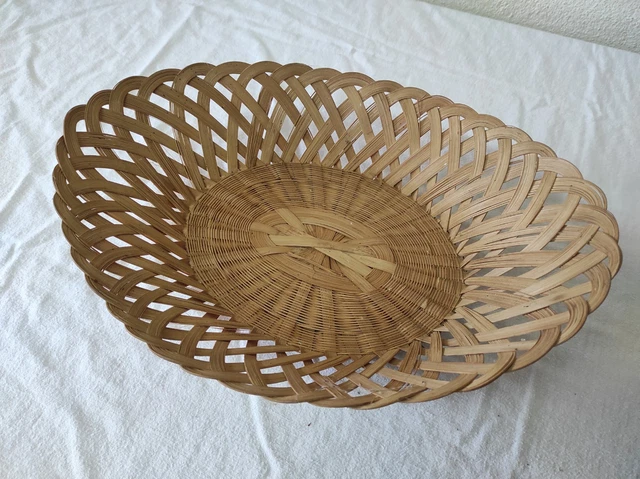 ANCIEN GRAND BANETTON Banette/Corbeille à Pain Osier tressé Déco Art Populaire EUR 30,00