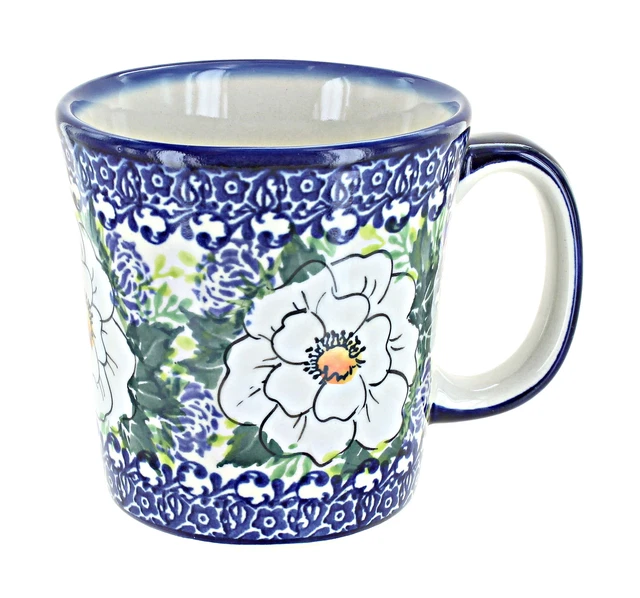 Blue Rose Polish Pottery Queen's Garden Coffee Mug