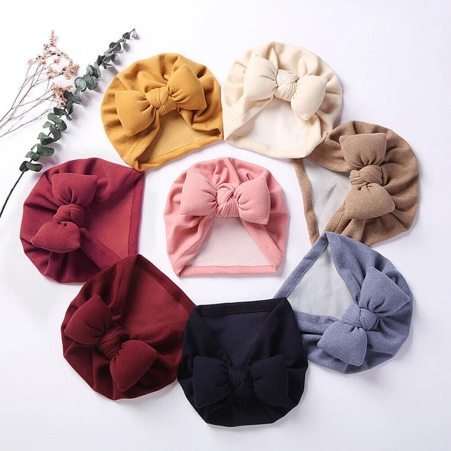 Newborn Baby Beanie Turban Hat Bow Knot Cap Head Wraps Child Girl Boy Headband