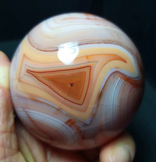 TOP 404G Natural Polished Red Agate Carnelian Crystal Sphere Ball Healing YWD403