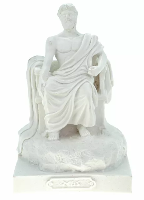 Alabaster Deko Figur Zeus Göttervater 14 cm Skulptur weiß Griechische Götter