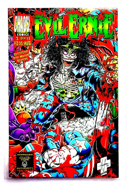 EVIL ERINE VS THE SUPER HEROES  #1:  August 1995, Chaos Comics.  NM.