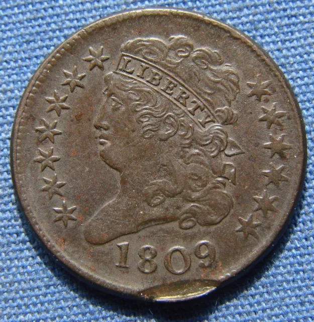 *Nice Looking 1809 Half Cent Classic Head "Rotated Die" - Estate Fresh*