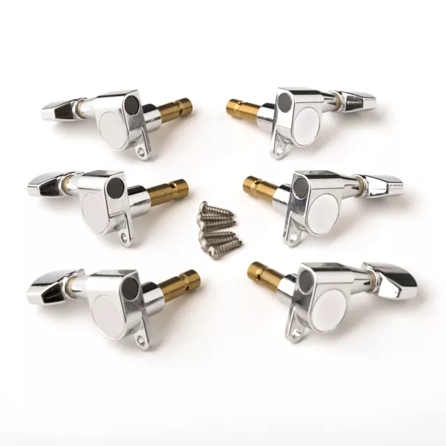 PRS Phase II Locking Tuner, (Set Of 6), Chrome W/Chrome Buttons