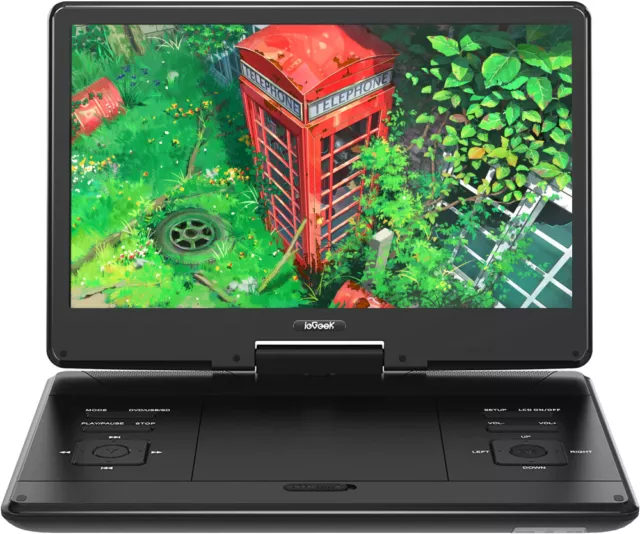 Mini Lecteur DVD Portable de 6,8 '', avec écran Panoramique LCD HD Pivotant  à 270 °, Prise en Charge de la Carte USB/SD/Sync TV et de Plusieurs