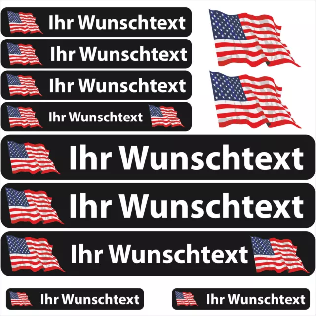 Namensaufkleber Racing - Flagge wehend 13 Fahnenaufkleber Wunschtext