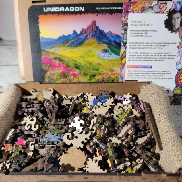 New UNIDRAGON Figured Wooden Jigsaw Puzzle Medium 250 pieces 12.2x9