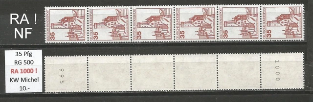 RM Burgen und Schlösser 35 Pfg Rollenanfang 1000 Neue FL postfrisch
