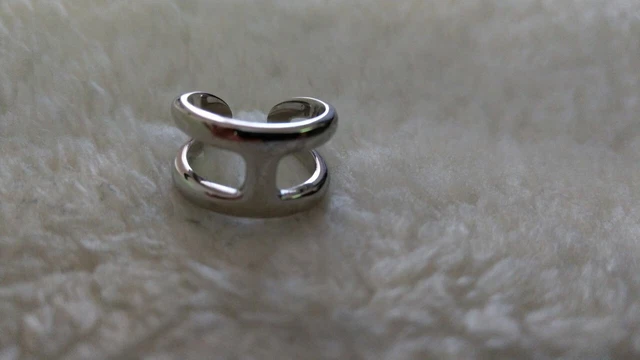 BAGUE RING STYLE osmose grand modèle Hermès argent 925 taille 52