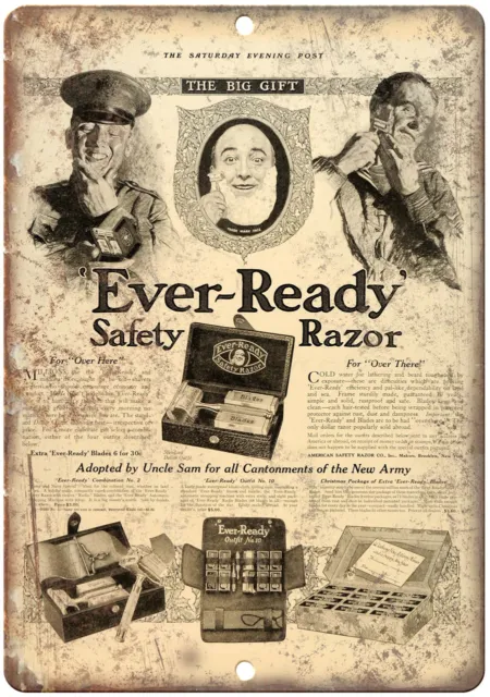 Ever Ready Safety Razor Vintage Ad 12" x 9" Reproduction Metal Sign ZF78