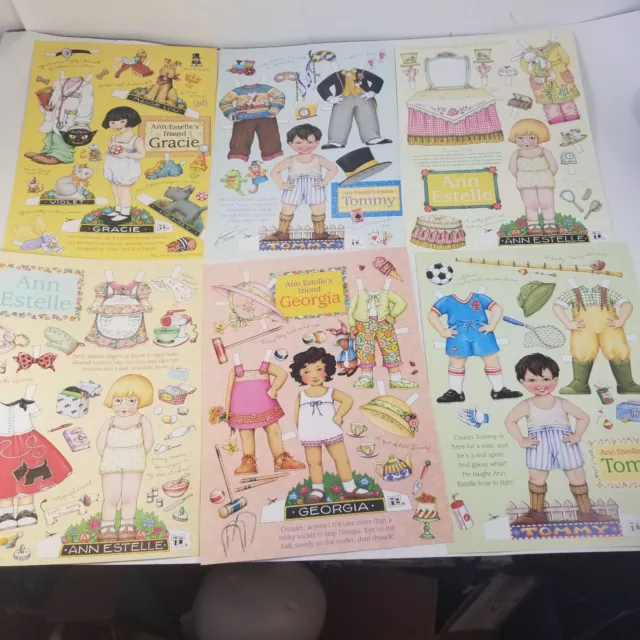 Lot of Large Vintage Mary Engelbreit Paper Doll Sheets Ann Estelle Friends Uncut