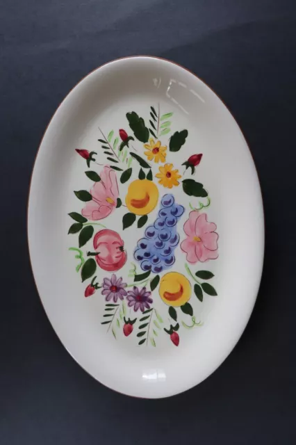 Dinner Handpainted STANGL Pottery "Fruit and Flowers" Platter EUC