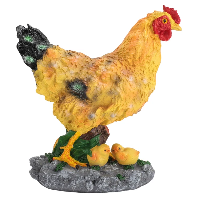 Statua in pietra antigelo pollo grande con pulcino statua da