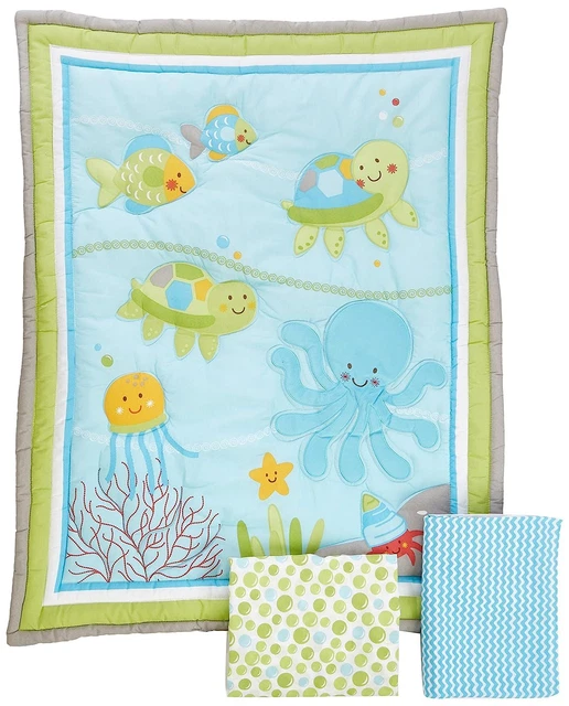 NoJo Little Bedding Ocean Dreams 3 Piece Crib 3 Set,