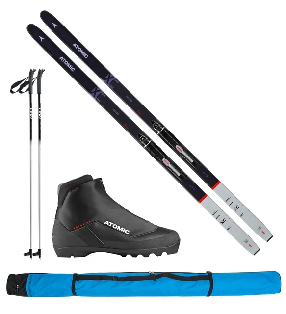 Atomic Langlaufski-Set Savor XC Grip - Ski + Bindung + Schuhe + Stöcke + Skisack