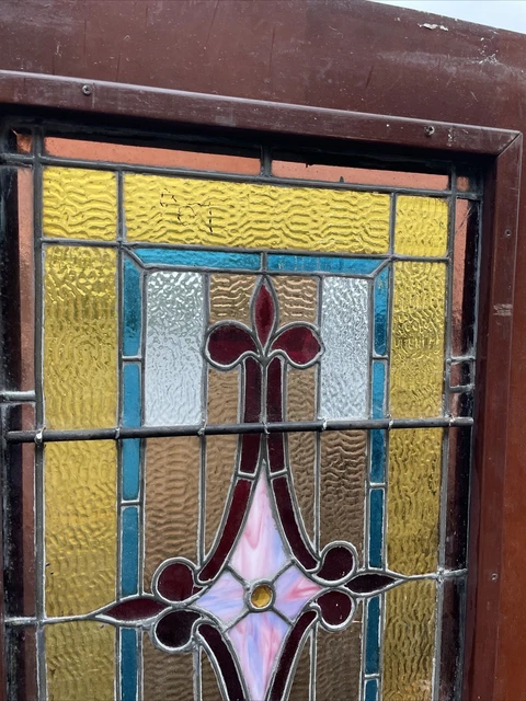 CM 775 vintage stained glass door 25.75 x 79.75 x 1 5/8 7